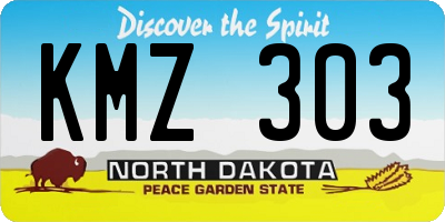 ND license plate KMZ303