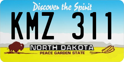 ND license plate KMZ311