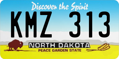 ND license plate KMZ313
