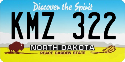 ND license plate KMZ322