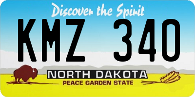 ND license plate KMZ340