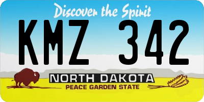 ND license plate KMZ342