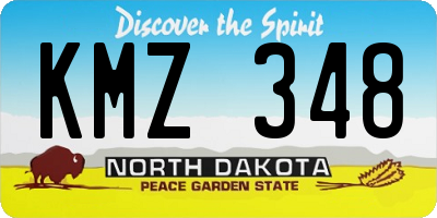 ND license plate KMZ348