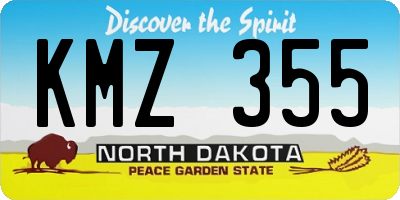 ND license plate KMZ355