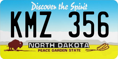 ND license plate KMZ356