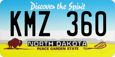 ND license plate KMZ360