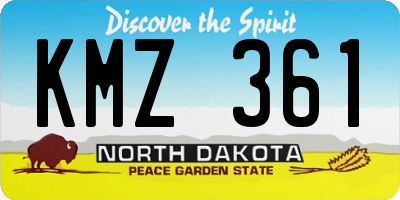 ND license plate KMZ361