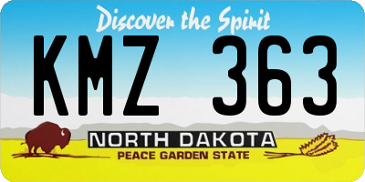 ND license plate KMZ363