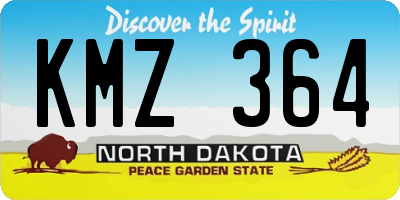 ND license plate KMZ364