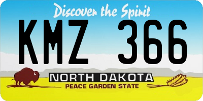 ND license plate KMZ366