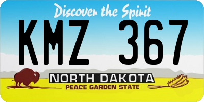 ND license plate KMZ367