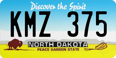 ND license plate KMZ375