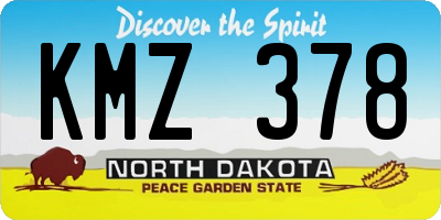 ND license plate KMZ378