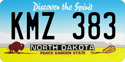 ND license plate KMZ383