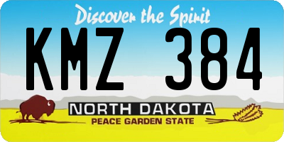 ND license plate KMZ384