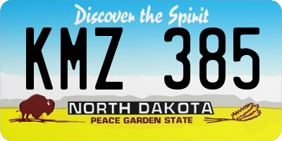 ND license plate KMZ385