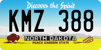 ND license plate KMZ388
