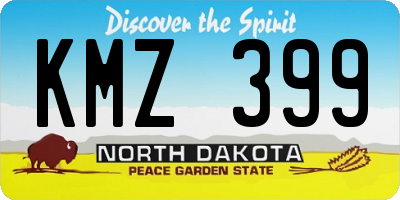 ND license plate KMZ399