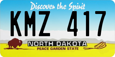 ND license plate KMZ417