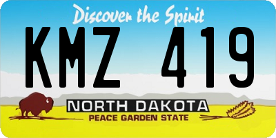 ND license plate KMZ419