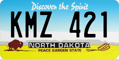 ND license plate KMZ421
