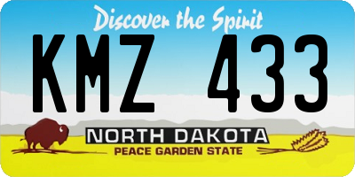 ND license plate KMZ433