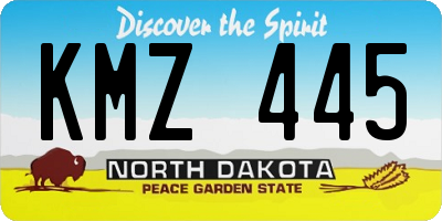 ND license plate KMZ445