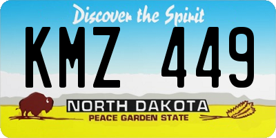 ND license plate KMZ449