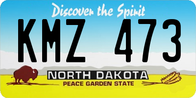 ND license plate KMZ473
