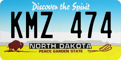 ND license plate KMZ474