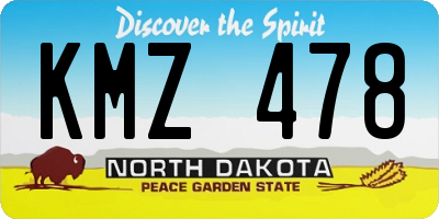 ND license plate KMZ478