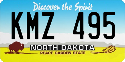 ND license plate KMZ495