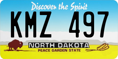 ND license plate KMZ497