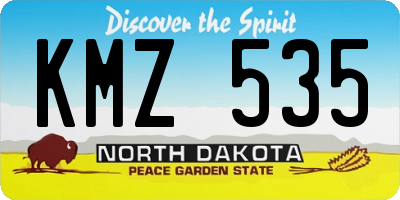 ND license plate KMZ535