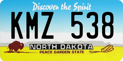ND license plate KMZ538