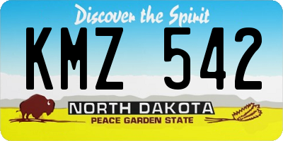 ND license plate KMZ542