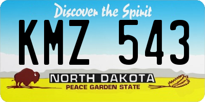 ND license plate KMZ543