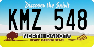 ND license plate KMZ548