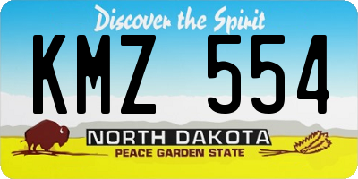 ND license plate KMZ554