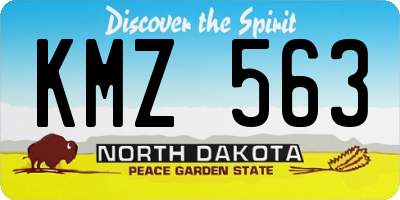 ND license plate KMZ563