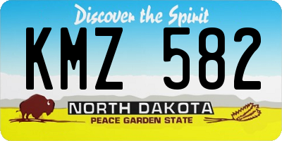ND license plate KMZ582