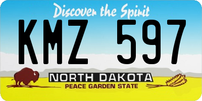 ND license plate KMZ597