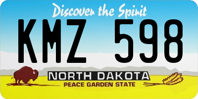 ND license plate KMZ598