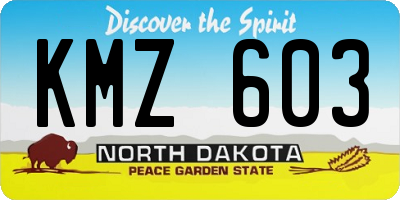 ND license plate KMZ603