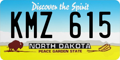 ND license plate KMZ615