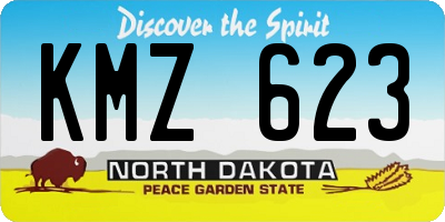 ND license plate KMZ623
