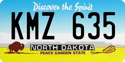 ND license plate KMZ635