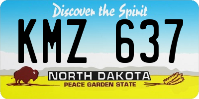 ND license plate KMZ637