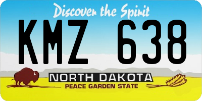 ND license plate KMZ638