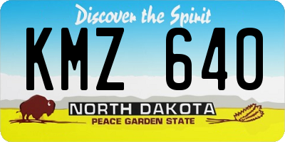 ND license plate KMZ640